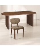 Set tavolo 230 cm sedie Suzie taupe - 230 x 90 x 76 cm/ D.2,5 cm