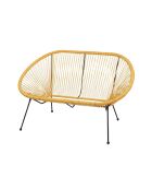 Sofá Le Cabana de 2 plazas de resina amarillo mostaza -137x92x85 cm