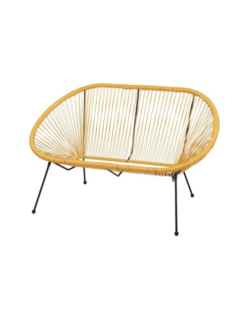 Le Cabana sofa 2 places en resine jaune moutarde -137x92x85cm