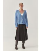 Satini 4 Midirock aus dunkelschokoladenfarbenem Satin
