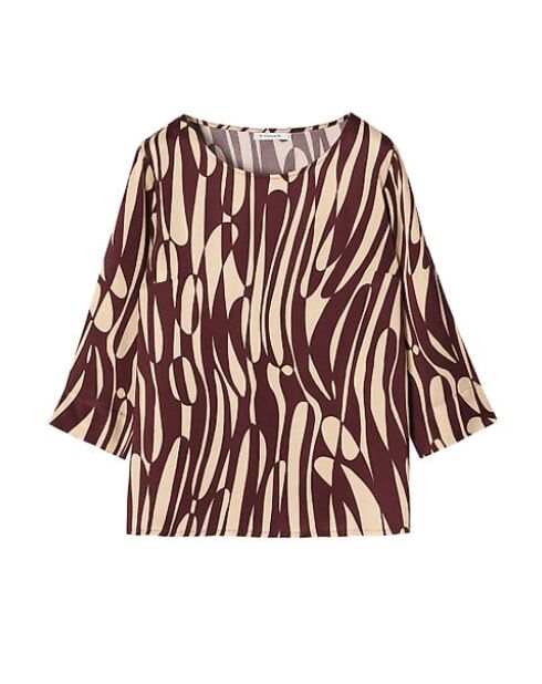 Mehrfarbige Viskosebluse mit Afeliami-Muster