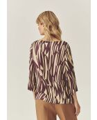 Mehrfarbige Viskosebluse mit Afeliami-Muster