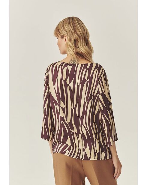 Mehrfarbige Viskosebluse mit Afeliami-Muster