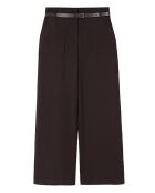 Fedorahose mit Gürtel Dunkle Schokolade