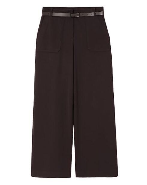 Fedorahose mit Gürtel Dunkle Schokolade