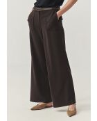 Fedorahose mit Gürtel Dunkle Schokolade