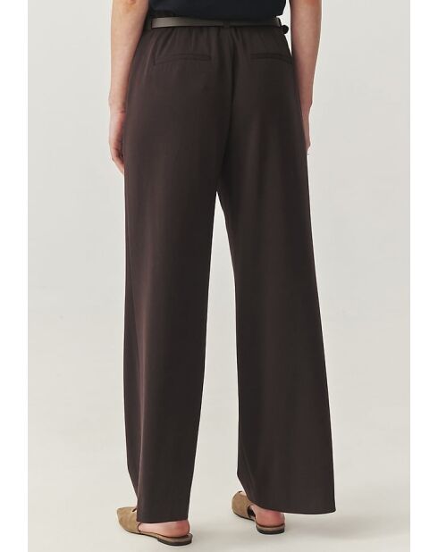 Fedorahose mit Gürtel Dunkle Schokolade