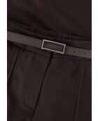 Fedorahose mit Gürtel Dunkle Schokolade
