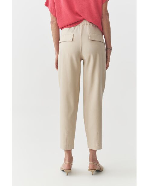 Grijze katoenen broek van gemêleerd Darli