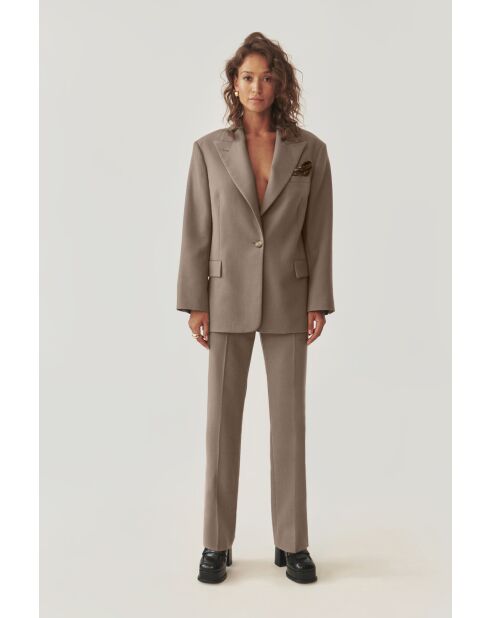 Pantalon en laine Sas beige
