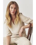 Blouse en lin Pamo beige chiné