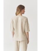 Blouse en lin Pamo beige chiné
