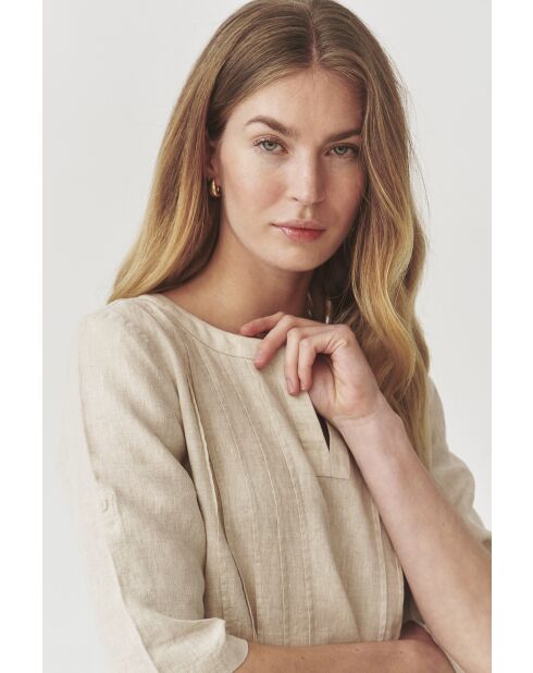 Blouse en lin Pamo beige chiné