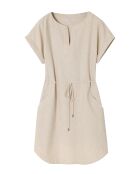Beigefarbenes Baumwollkleid Samantika
