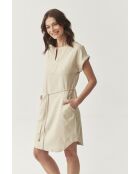 Beigefarbenes Baumwollkleid Samantika
