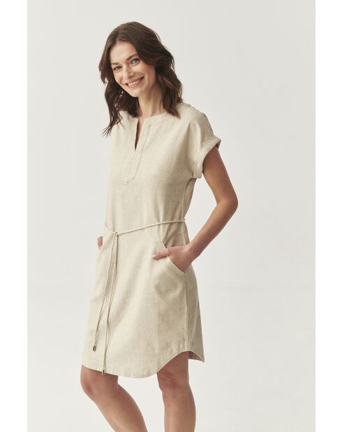 Beigefarbenes Baumwollkleid Samantika