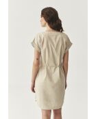 Beigefarbenes Baumwollkleid Samantika