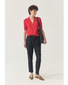 Blaxo intens rode gebreide blouse