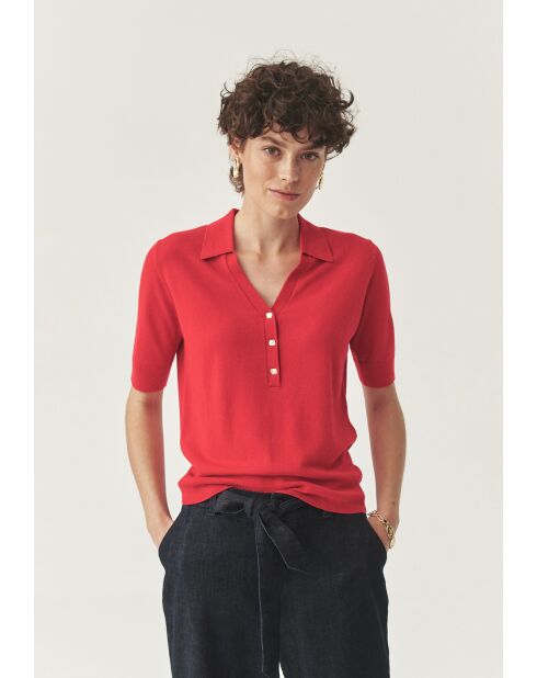 Blaxo intens rode gebreide blouse