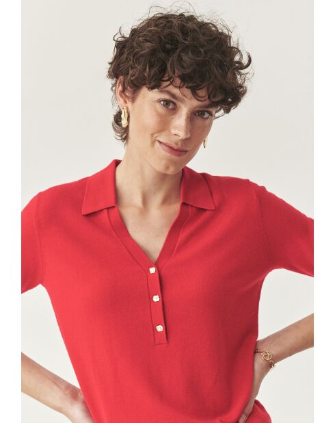 Blaxo intens rode gebreide blouse