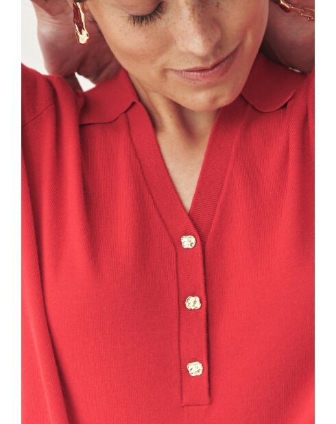 Blaxo intens rode gebreide blouse