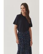 Marineblauwe gebreide blouse Nora