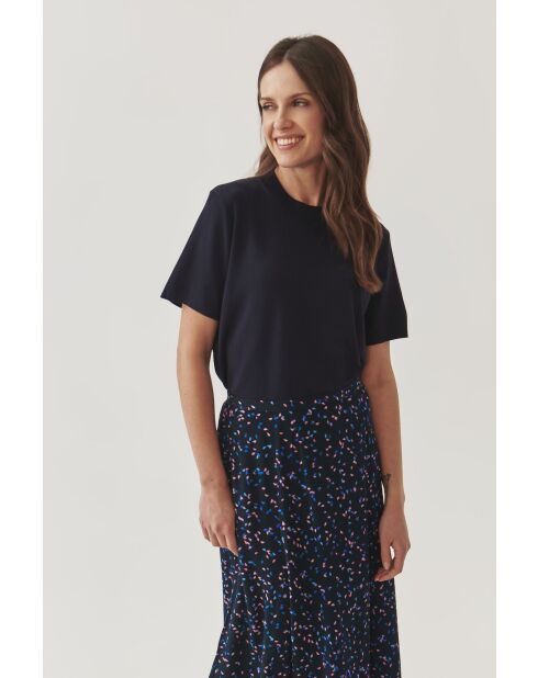 Marineblauwe gebreide blouse Nora