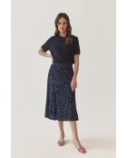 Marineblauwe gebreide blouse Nora