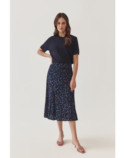 Marineblauwe gebreide blouse Nora