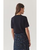 Marineblauwe gebreide blouse Nora