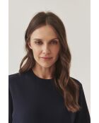Marineblauwe gebreide blouse Nora