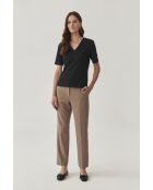 Schwarze Baumwollstrickbluse Victa