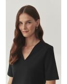 Schwarze Baumwollstrickbluse Victa