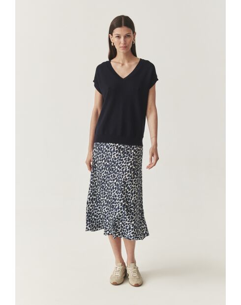 Marineblaue Strickbluse Ezalja