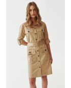 Beiges Baumwollkleid Sarfi