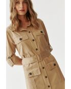 Beiges Baumwollkleid Sarfi