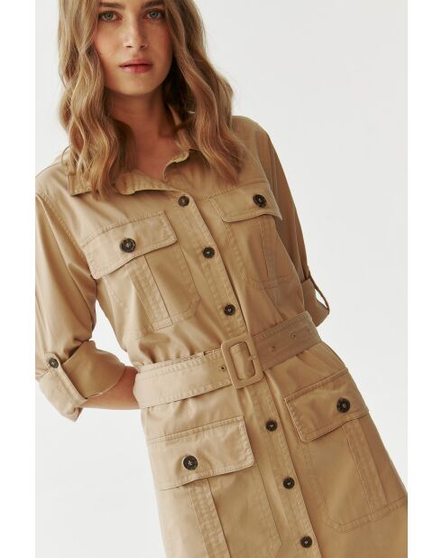 Beiges Baumwollkleid Sarfi