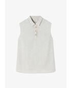 Linnen blouse van Valeria in gemêleerd beige