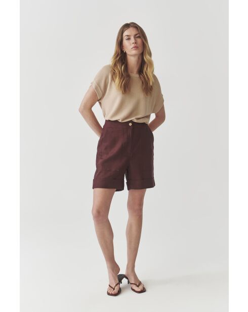 Pantalones cortos de lino Erio morados