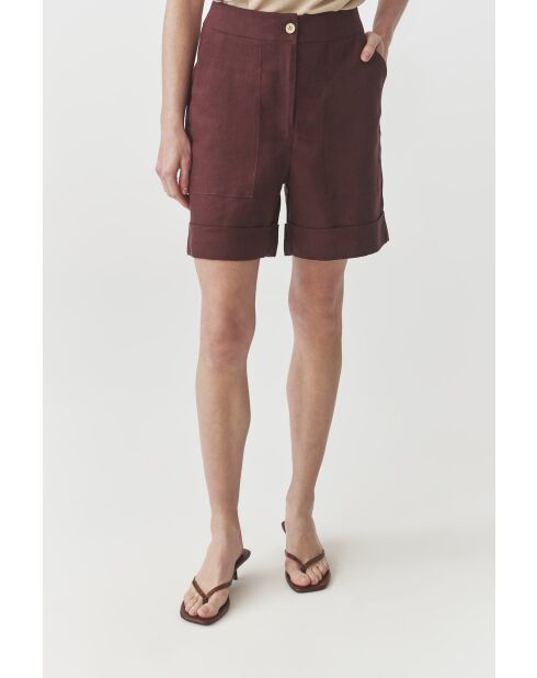 Pantalones cortos de lino Erio morados