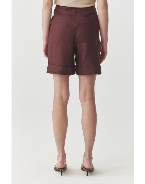Pantalones cortos de lino Erio morados
