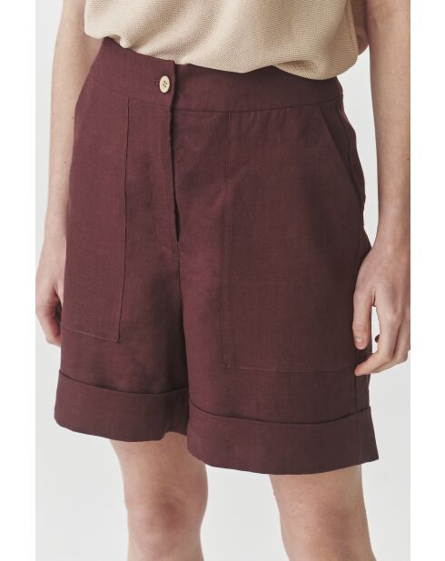 Pantalones cortos de lino Erio morados