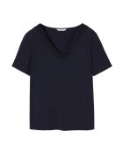 Indigoblaue Strickbluse Erykah aus Baumwolle