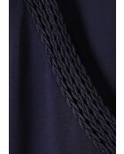 Indigoblaue Strickbluse Erykah aus Baumwolle
