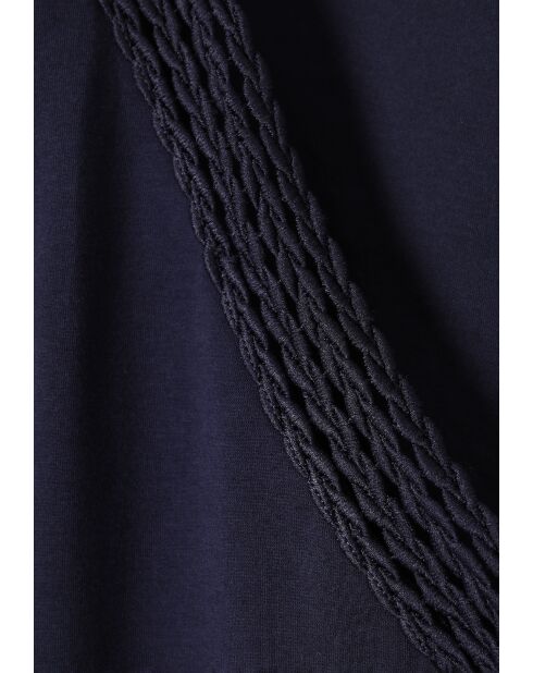 Indigoblaue Strickbluse Erykah aus Baumwolle