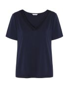Indigoblaue Strickbluse Erykah aus Baumwolle