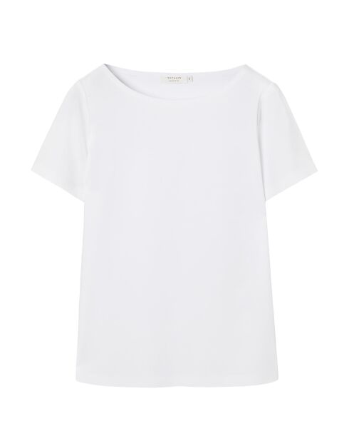 Mikaja 1 witte gebreide katoenen blouse