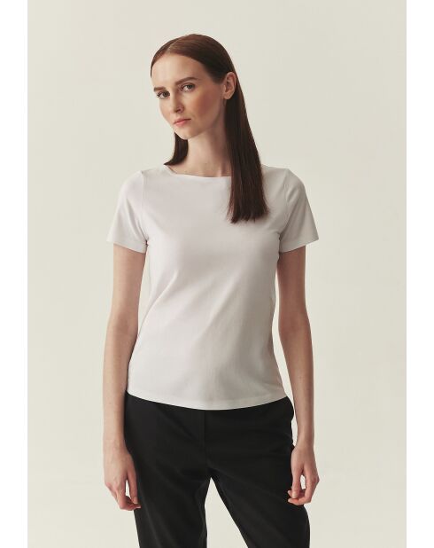 Mikaja 1 witte gebreide katoenen blouse