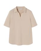 Hellbeige Baumwollstrickbluse Ambroki