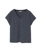 Marineblaue Baumwollstrickbluse Lona